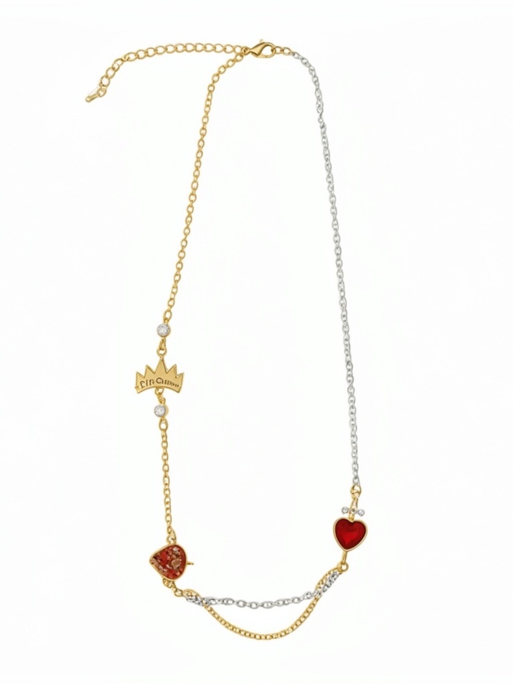 Disney Snow White Evil Queen Charms Two-Tone Red Heart Charm Necklace - Picture 3 of 3